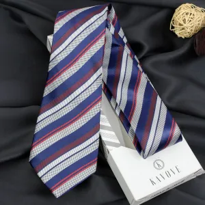 Kovove The Classy Striped Blue Necktie